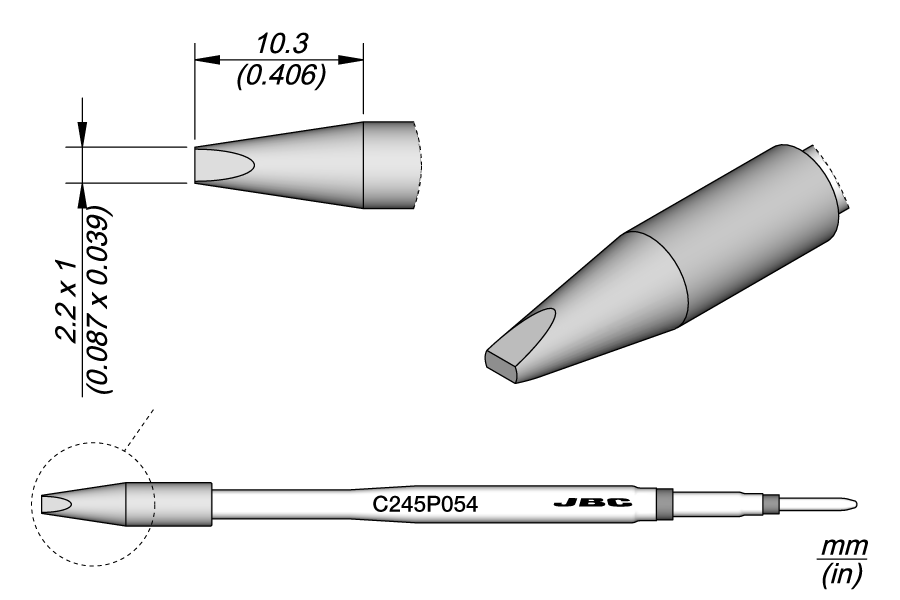 C245P054 - Nickel Chisel Catridge 2.2 x 1